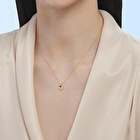 22 Ayar Altın Kalpli Yonca Kolye