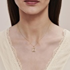 Altın F Harfi Kolye