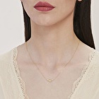 Altın Taşlı Çiçek Kolye