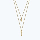 Altın Tektaş Kalp Anahtar Kolye