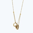 Altın Çift Kalp Kolye