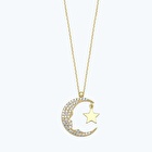 Altın Ay Yıldız Kolye
