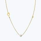 Pırlanta İncili Kalp Kolye