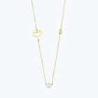 Pırlanta İncili Kalp Kolye