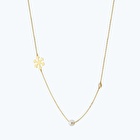 Pırlanta İncili Kar Tanesi Kolye