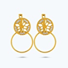 22 Ayar Altınbaş Mandala Küpe