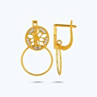 22 Ayar Altınbaş Mandala Küpe