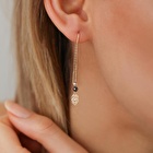 Pırlanta Sallantılı Gül Küpe