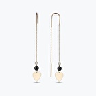 Pırlanta Sallantılı Kalp Küpe