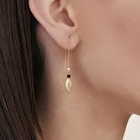 Pırlanta Spinel Taşlı Yaprak Küpe