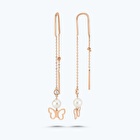 Pırlanta İncili Kelebek Küpe