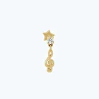 Altın Tragus Sol Anahtarı Piercing