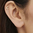Altın Tragus Ay Yıldız Piercing