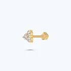 Altın Tragus Taşlı Piercing