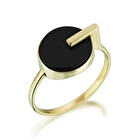 Oniks Taşlı Altın Yüzük