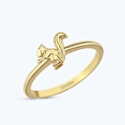 Altın Sincap Figürlü Yüzük