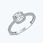 Altın Kare Taşlı Yüzük