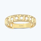 Altın Zincir Kare Yüzük