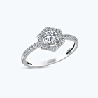 Altın Tektaş Kolları Taşlı Yüzük