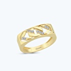 Altın Taşlı Zincir Yüzük