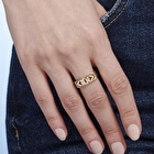 Altın Taşlı Zincir Yüzük