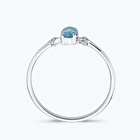 Pırlanta Mavi Topaz Taşlı Yüzük