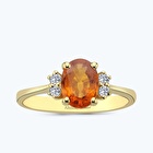Pırlanta Safir Oval Yüzük