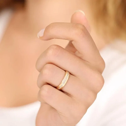 Altın Klasik Bombeli İkili Alyans