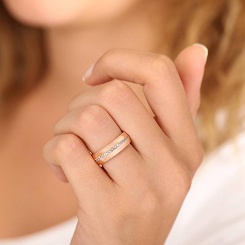 Altın Klasik Bombeli İkili Alyans