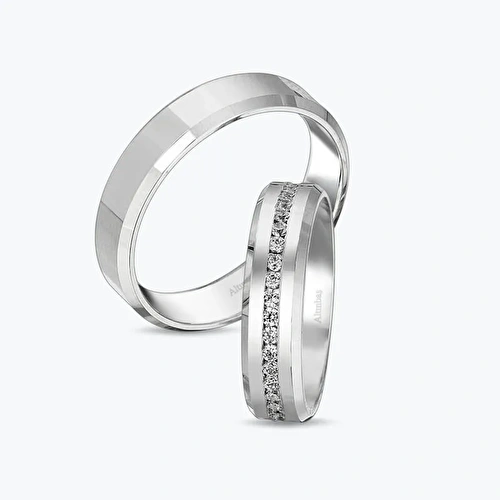 İkili Beyaz Altın Alyans