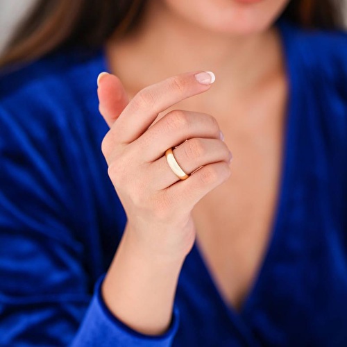 Altın Klasik Bombeli İkili Alyans