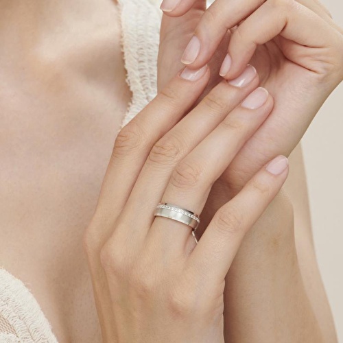 Beyaz Altın Klasik İkili Alyans