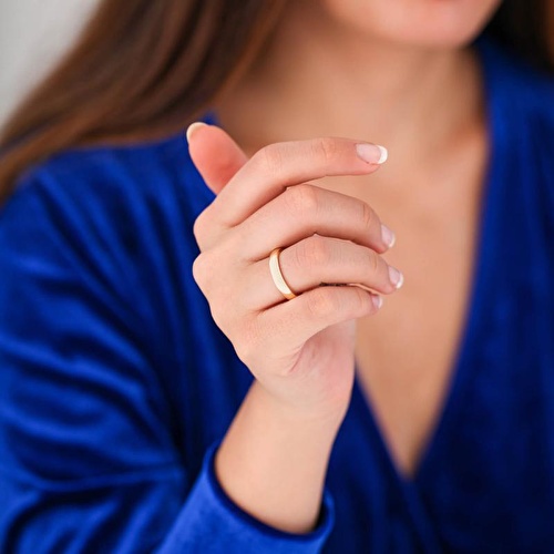 Altın Klasik Bombeli İkili Alyans