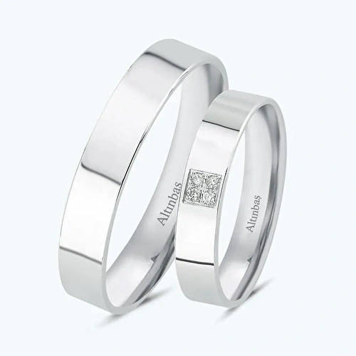 Pırlantalı Altın İkili Alyans