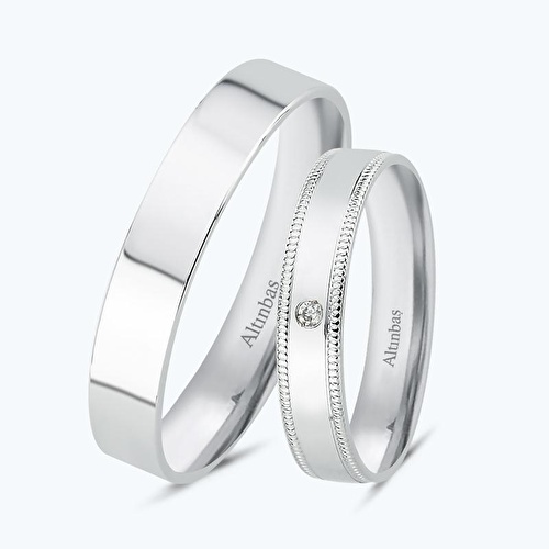 Pırlantalı Altın İkili Alyans