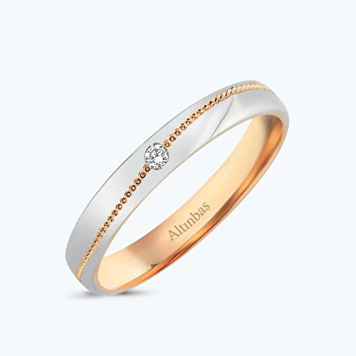 Pırlantalı Altın İkili Alyans