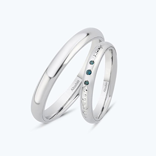 Pırlantalı Altın İkili Alyans