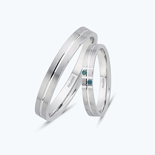 Pırlantalı Altın İkili Alyans