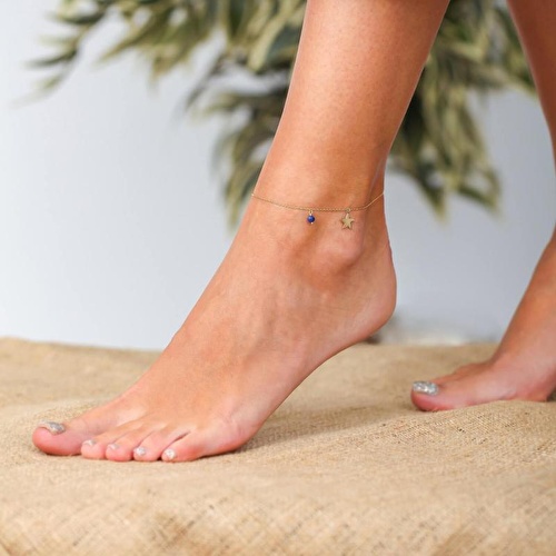 Lapis Taşlı Altın Marin Deniz Yıldızı Halhal