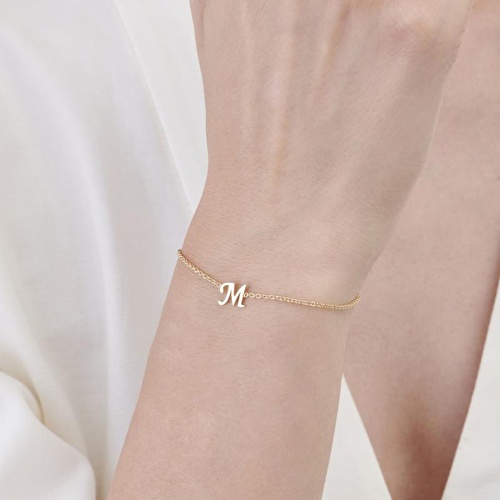 Altın M Harfi Bileklik