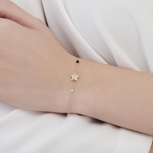 0.02 Karat Pırlanta Spinel Taşlı Çiçek Bileklik