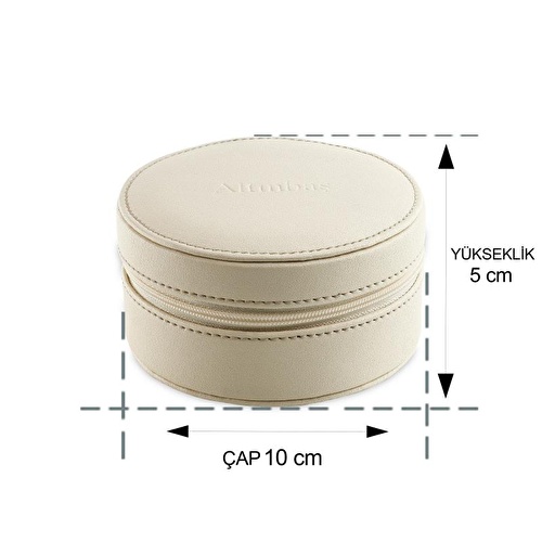 Altınbaş Yuvarlak Bej Mücevher Çantası