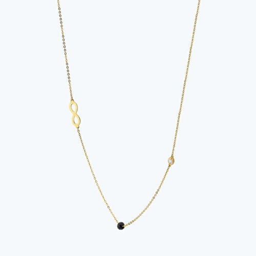 0.02 Karat Pırlanta Spinel Taşlı Sonsuzluk Kolye