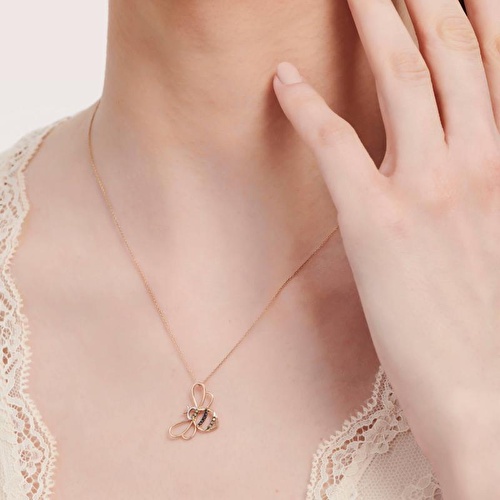 0.02 Karat Pırlanta Arı Kolye