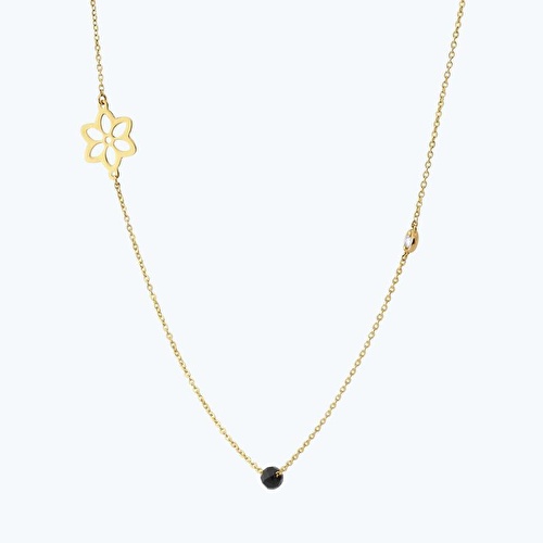 Pırlanta Spinel Taşlı Çiçek Kolye