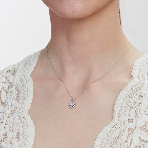 0.16 Karat Pırlanta Kalp Kolye