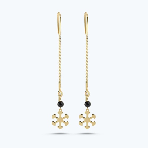 0.03 Karat Pırlanta Spinel Taşlı Kar Tanesi Küpe