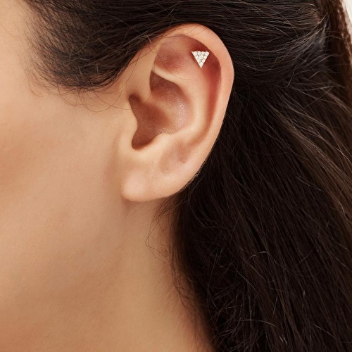 0.05 Karat Pırlanta Üçgen Tragus Piercing
