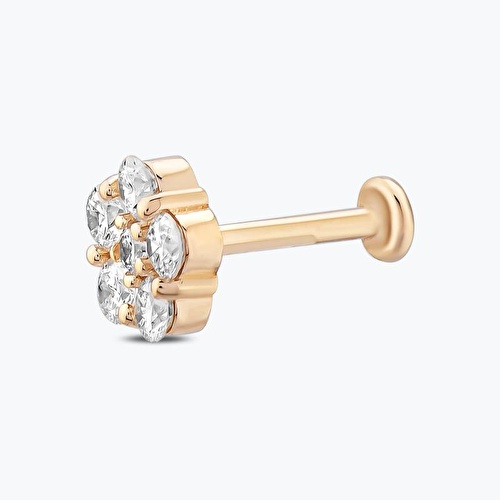 0.38 Karat Pırlanta Çiçek Tragus Piercing