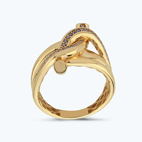 Altın Sıra Taş Düğüm Yüzük